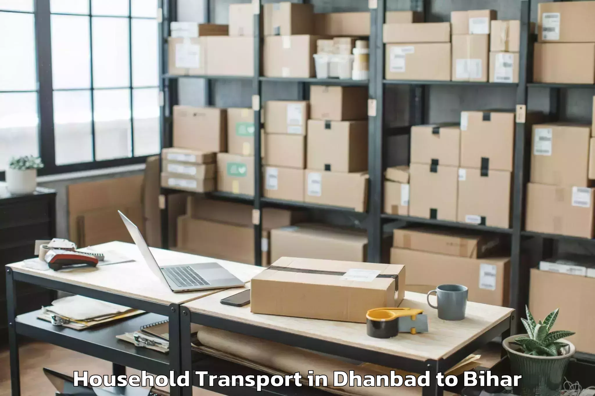 Trusted Dhanbad to Harsidhi Pakariya Household Transport